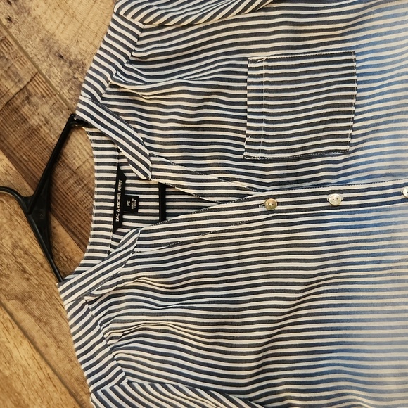 Zac & Rachel, Striped, Ombré Top ,button blue and white women PS - Picture 5 of 9